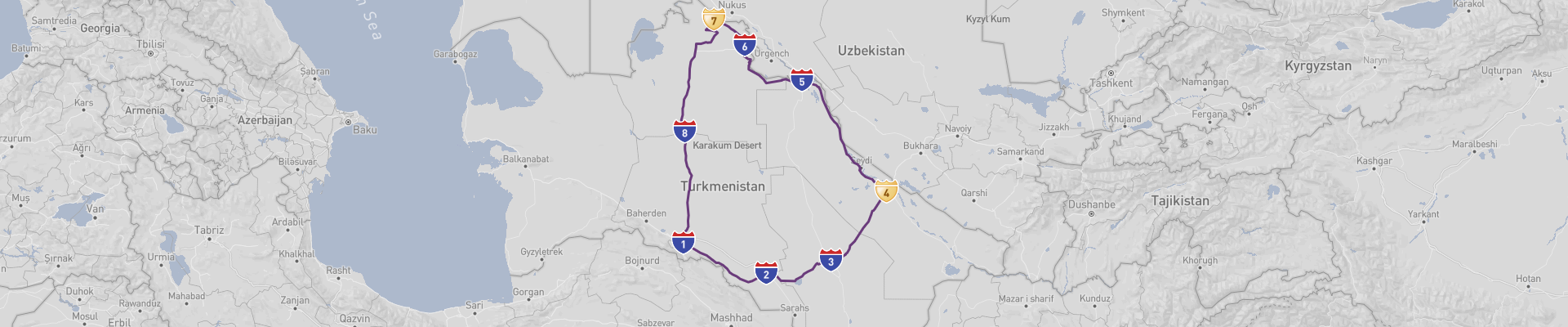 Itinéraire Turkmenistan 