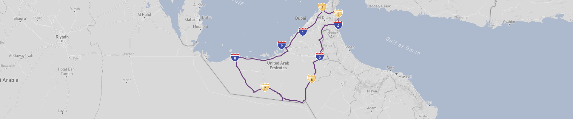 Объединенные Арабские Эмираты на автомобиле