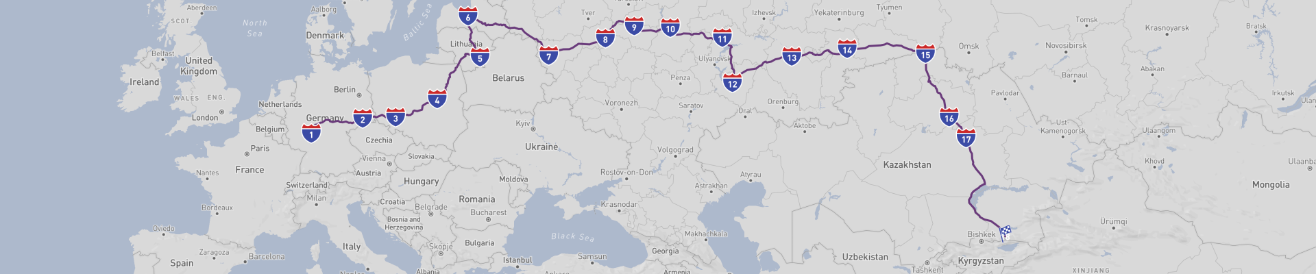 Viaje por carretera de Europa a Asia Central