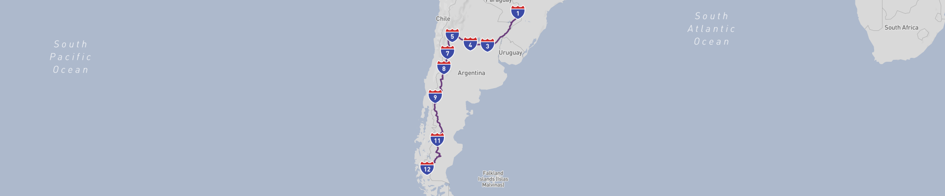 Viaje por carretera de ida a través de Argentina