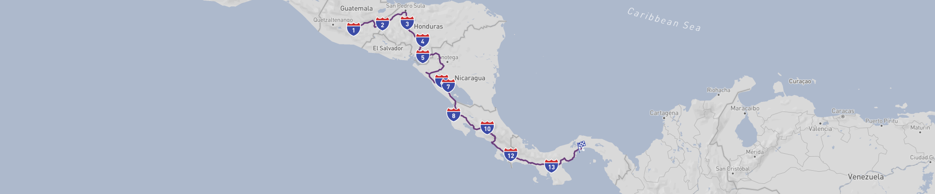 Viaje clásico por carretera a través de América Central