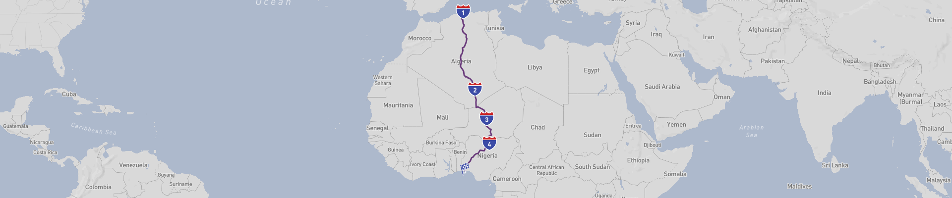 Trans-Afrikaanse Road Trip van Algiers naar Lagos