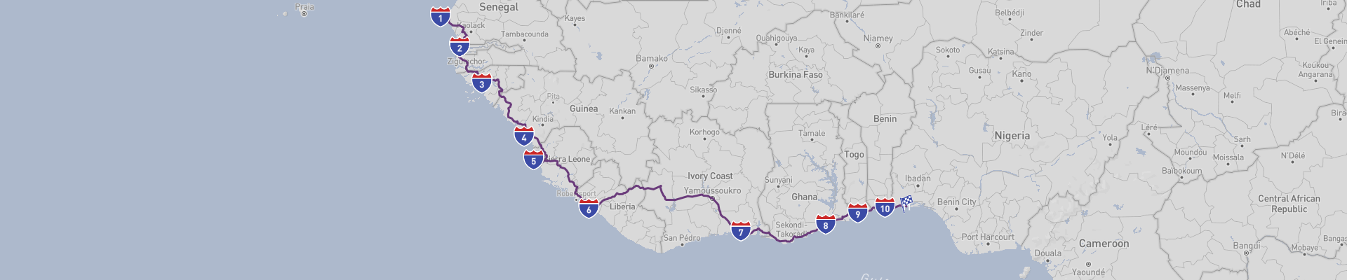 Voyage en voiture transafricain de Dakar à Lagos