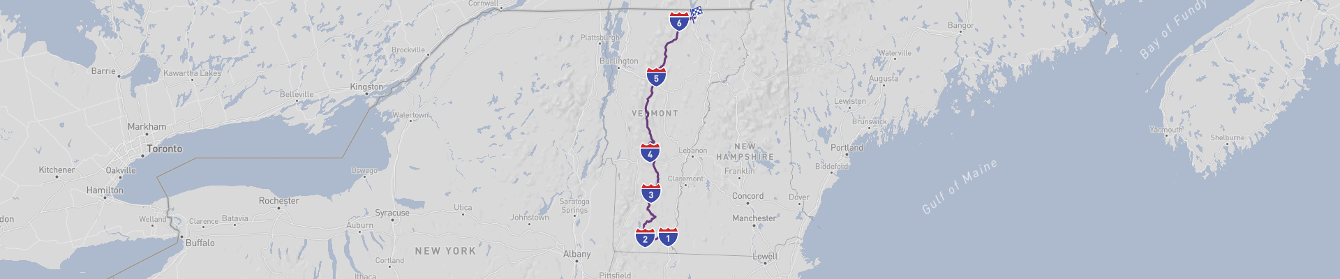 Itinéraire Vermont dans Vt100