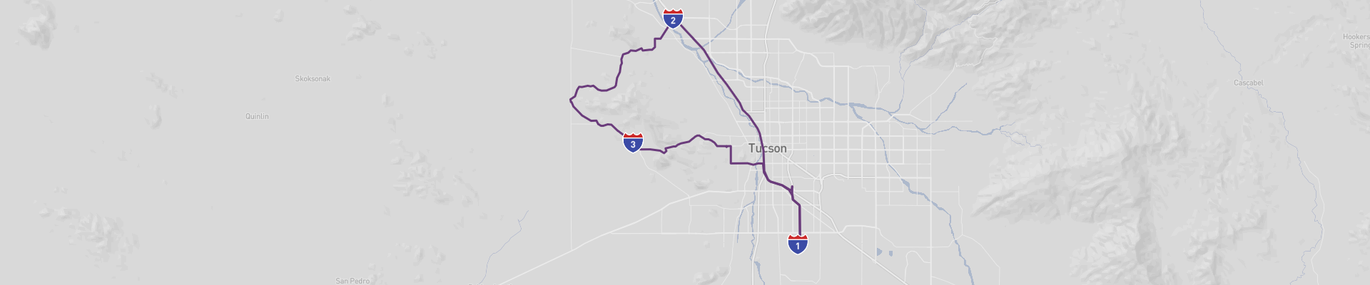 Route panoramique des montagnes de Tucson
