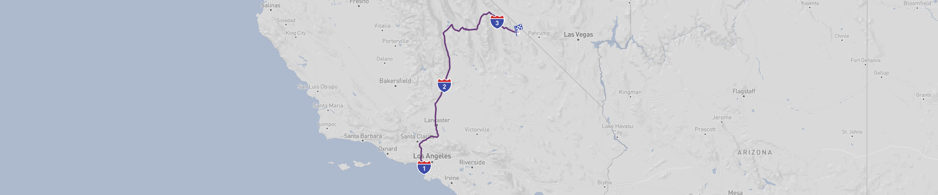 Itinéraire de Los Angeles à la Vallée de la Mort 