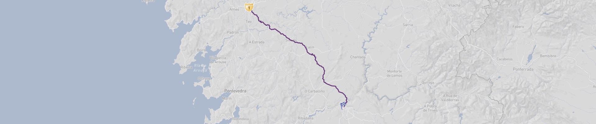 De Itinéraire Santiago à Ourense sur la N525