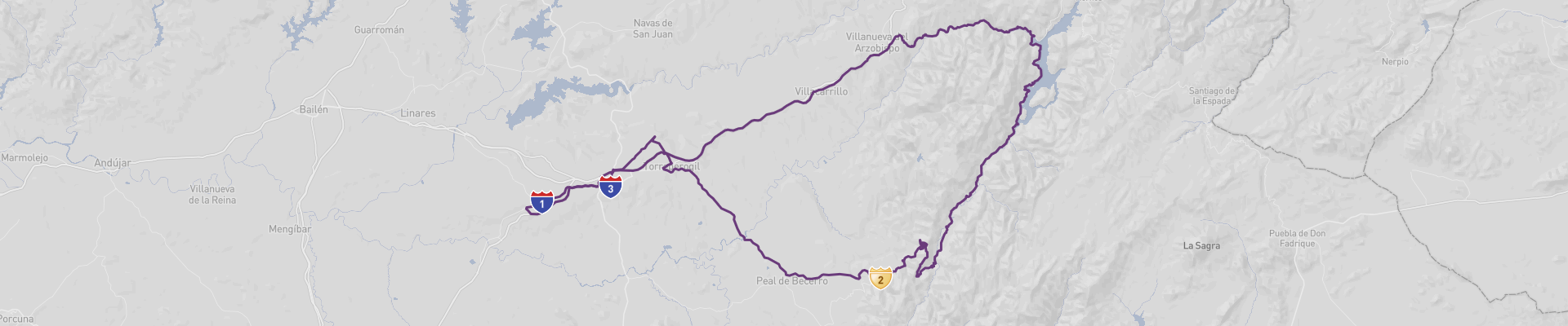 Itinéraire de Baeza à Sierra de Cazorla