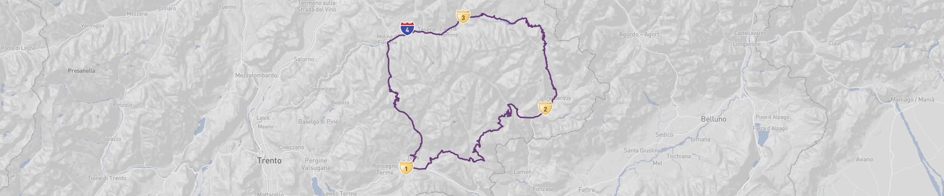 Itinéraire Boucle des Dolomites 