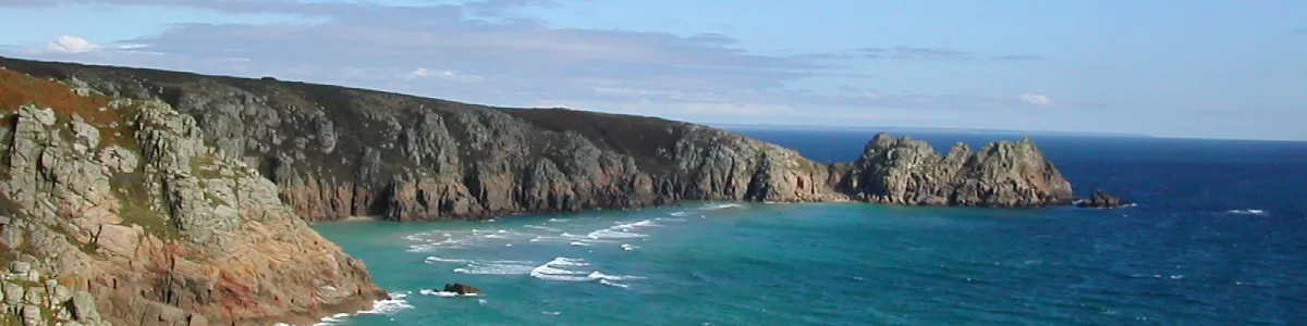 File:Porthcurno Bay and Logan Rock Headland.jpg - Wikimedia Commons